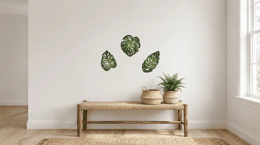 Wooden leaf wall decor