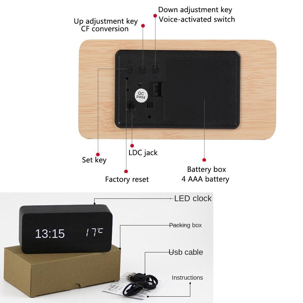 Wooden LED Alarm Clocks - cocobear