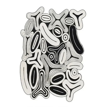 Black and white abstract pattern on a white background