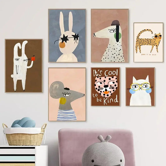 Cartoon Animal Wall Poster 