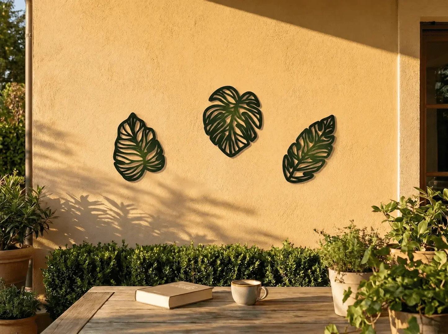 Wooden leaf wall decor