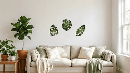 Wooden leaf wall decor