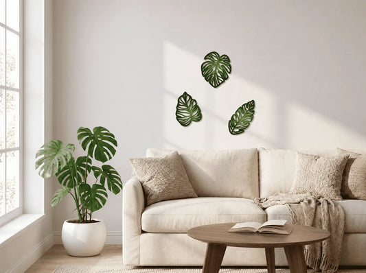 Wooden leaf wall decor