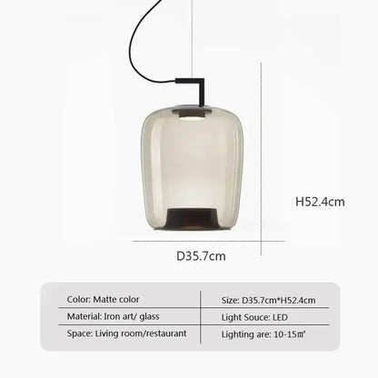 Danish Glass Pendant Light _ Sculptural Glow for Living