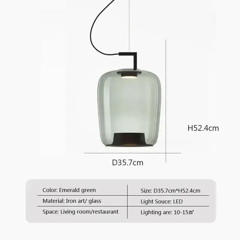Danish Glass Pendant Light _ Sculptural Glow for Living