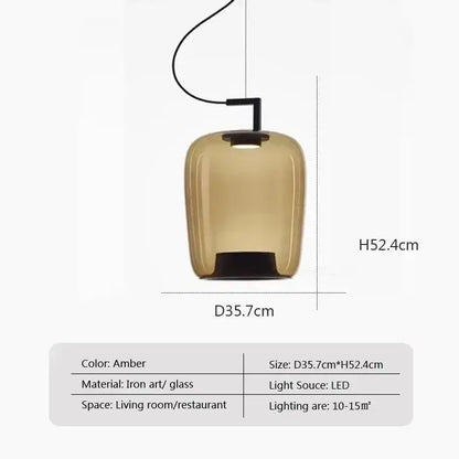 Danish Glass Pendant Light _ Sculptural Glow for Living