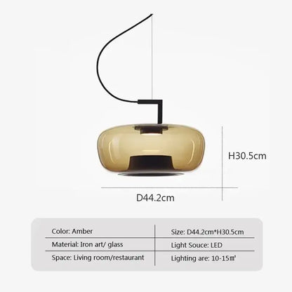 Danish Glass Pendant Light _ Sculptural Glow for Living