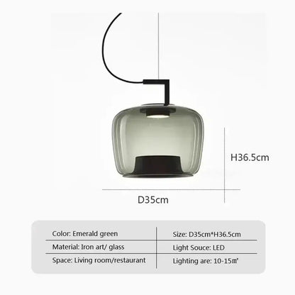Danish Glass Pendant Light _ Sculptural Glow for Living