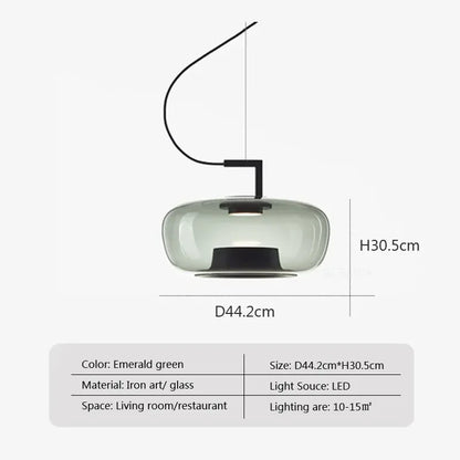 Danish Glass Pendant Light _ Sculptural Glow for Living