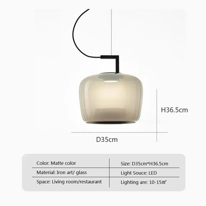 Danish Glass Pendant Light _ Sculptural Glow for Living
