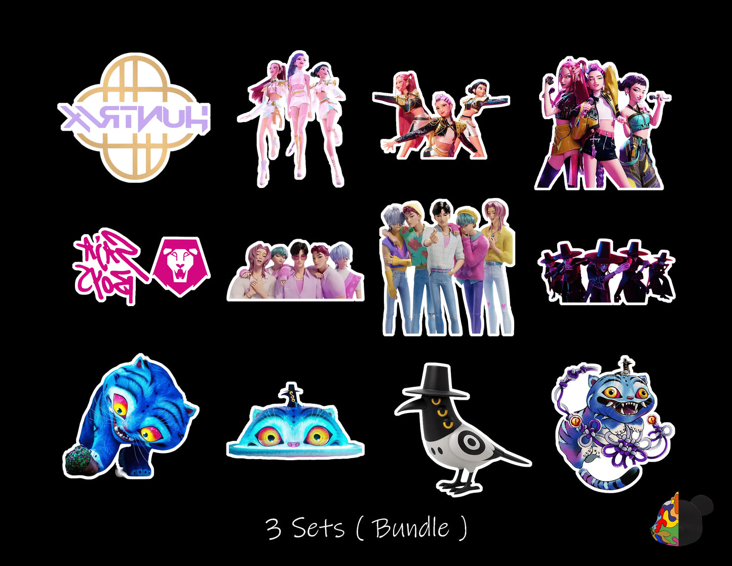 Bundle of Kpop Demon Hunters temporary Tattios featuring various designs 