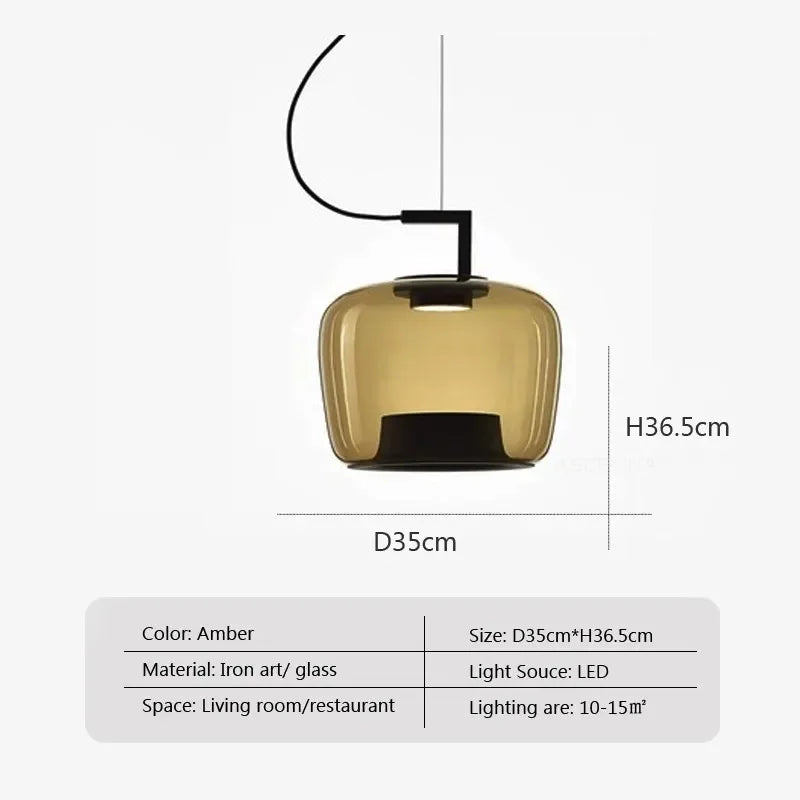 Danish Glass Pendant Light