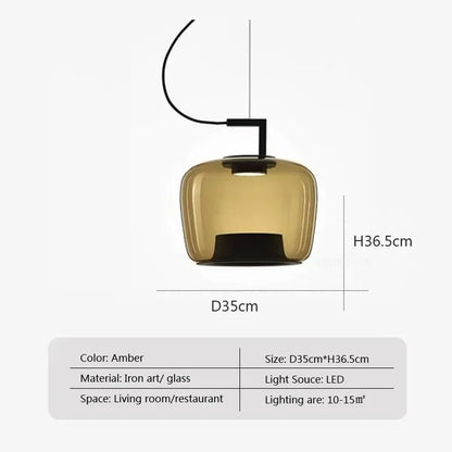 Danish Glass Pendant Light