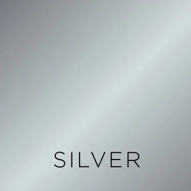 Solid silver color swatch on a gray background
