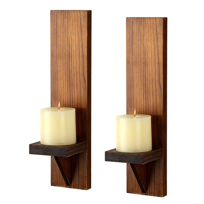 Wooden Wall Candle Sconces
