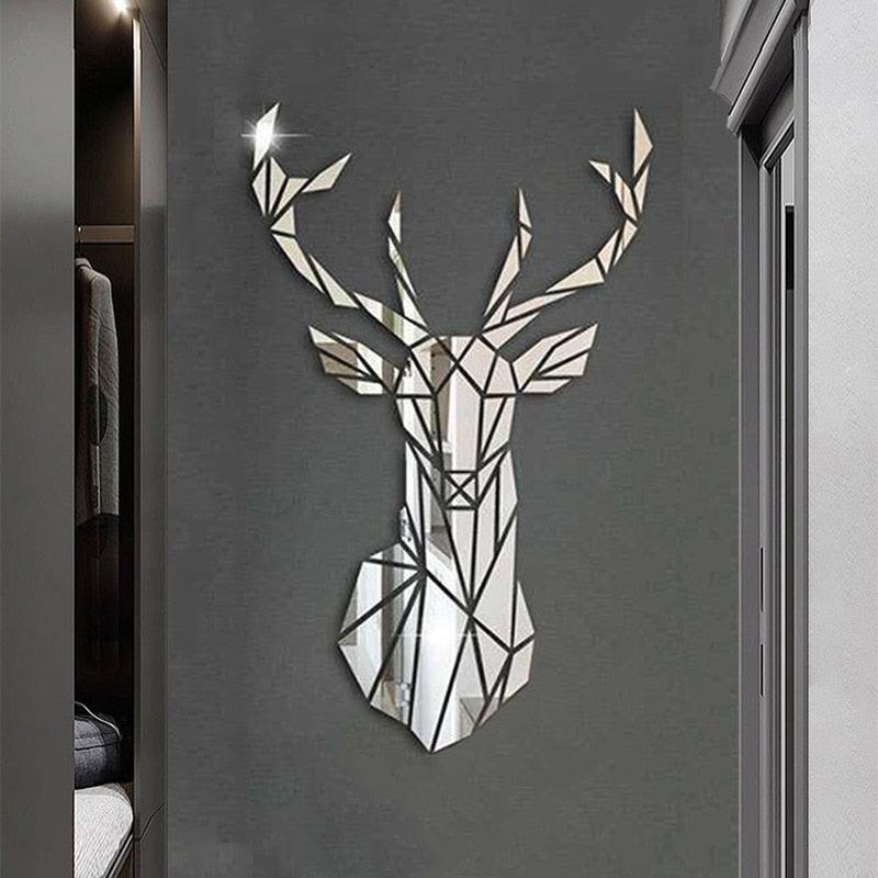 Deer Head Mirror Wall Sticker - cocobear