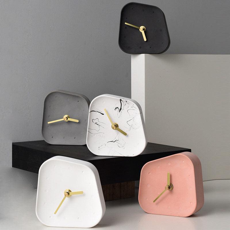 Geometry cement Table Clock - cocobear